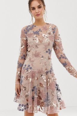 Bronx and Banco Aurora heavy embellished mini dress