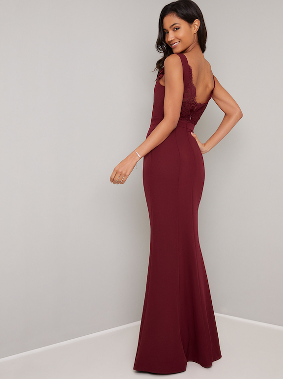 Chi Chi Kiely Maxi Bridesmaid Dress Burgundy Red SALE Bridesmaid