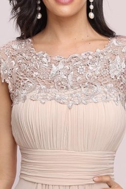 Ever Pretty Lace Open Back Ruched Bridesmaid Dress Blush Pink