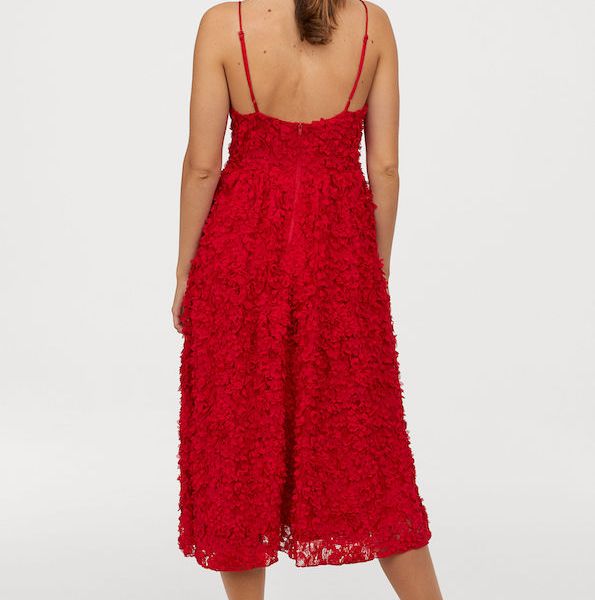 hm red lace dress