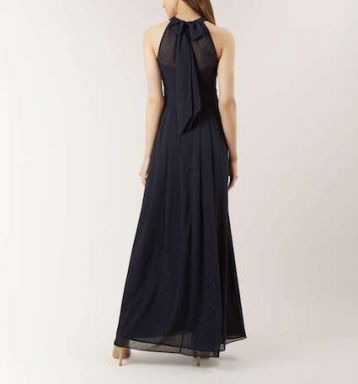 Hobbs Alexis Lurex Dress, Deep Navy - Image 2