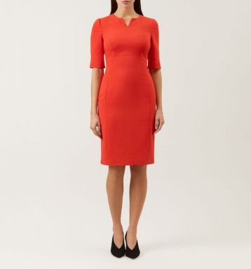 Hobbs Carlota Sleeve Shift Dress Warm Orange