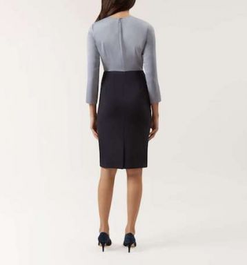 Hobbs Dania Sleeve Ruffle Shift Dress, Blue/Black - Image 3