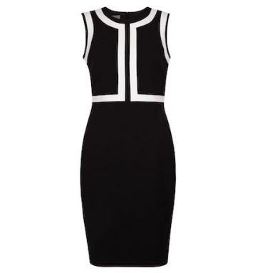 Hobbs Jackie Contrast Shift Dress Black White