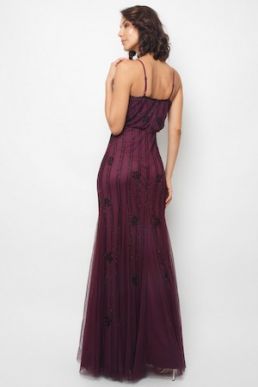 Lace & Beads Keeva Maxi Dress Burgundy