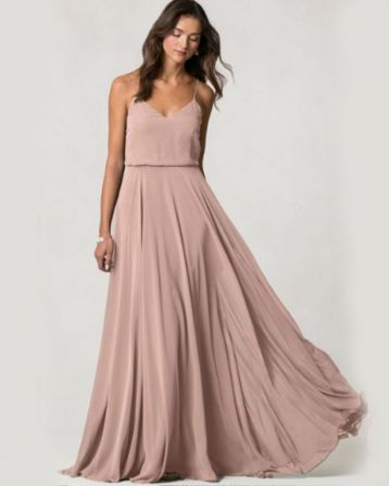 blush pink chiffon maxi dress