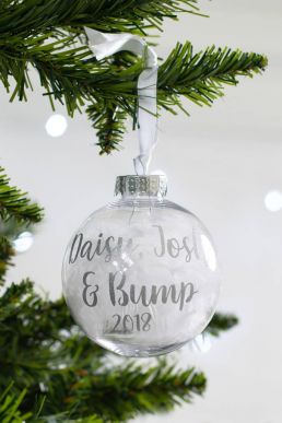 Personalised Baby Bump Christmas Bauble