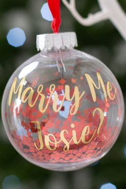 Personalised Marry Me Christmas Bauble