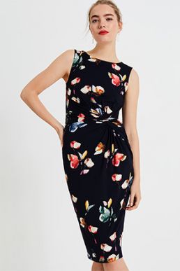 Phase Eight Berdina Floral Jersey Dress Black Multi