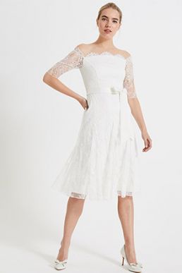 Phase Eight Evette Short Sleeve Lace Wedding Dress Ivory