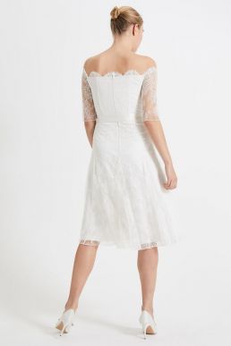 Phase Eight Evette Short Sleeve Lace Wedding Dress Ivory