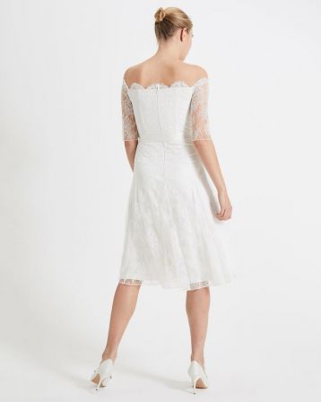 Phase Eight Evette Short Sleeve Lace Wedding Dress Ivory
