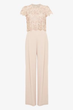 Phase Eight Katy Lace Jumpsuit Blush Light Pink Cameo