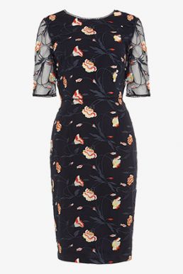 Phase Eight Mariah Embroidered Dress Navy Multi