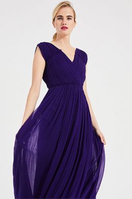 Phase Eight Marion Crinkle Maxi Dress Violet Blue