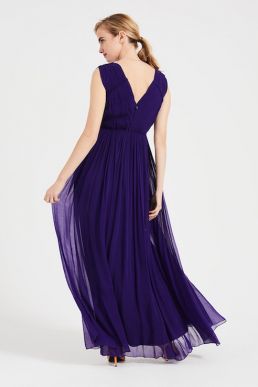 Phase Eight Marion Crinkle Maxi Dress Violet Blue