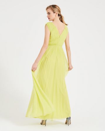 Phase Eight Marion Crinkle Maxi Dress Yellow