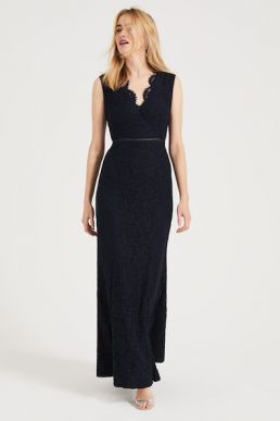 Phase Eight Paola Lace Fishtail Bridesmaid Dress Navy Blue