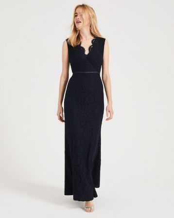 Phase Eight Paola Lace Fishtail Bridesmaid Dress Navy Blue