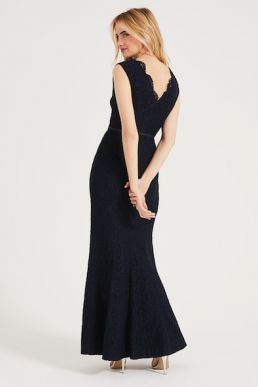 Phase Eight Paola Lace Fishtail Bridesmaid Dress Navy Blue
