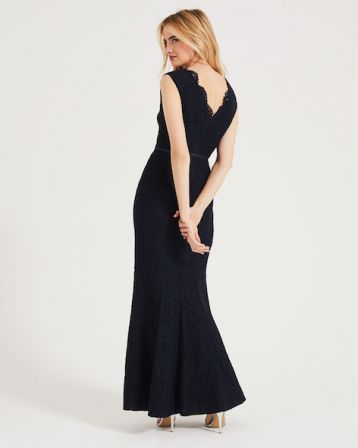 Phase Eight Paola Lace Fishtail Bridesmaid Dress Navy Blue