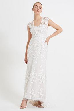 Phase Eight Peony 3D Floral Lace Wedding Dress Ivory