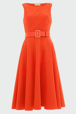 Phase Eight Shona Belted Fit & Flare Dress Orange