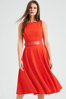 Phase Eight Shona Belted Fit & Flare Dress Orange