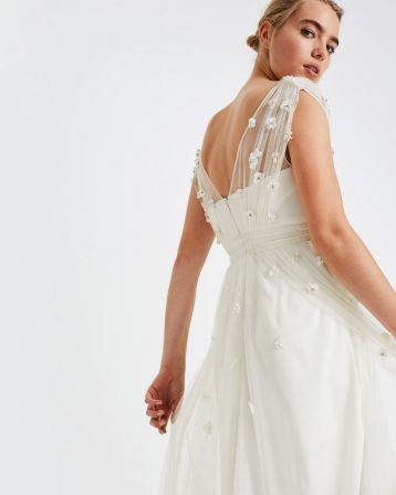 Phase Eight Yazmina Floral Applique Wedding Dress, Ivory - Image 2