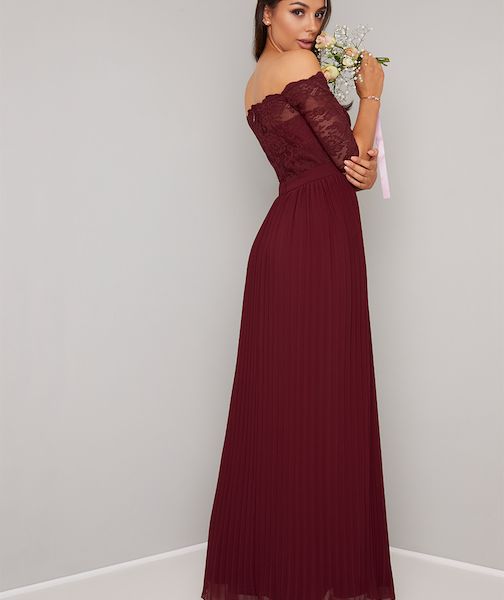 red velvet floor length dress