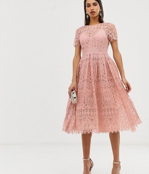asos pink lace dress