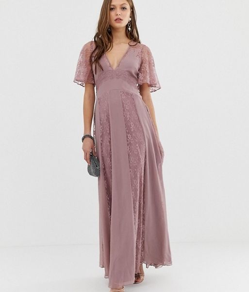 dusky pink maxi dress uk