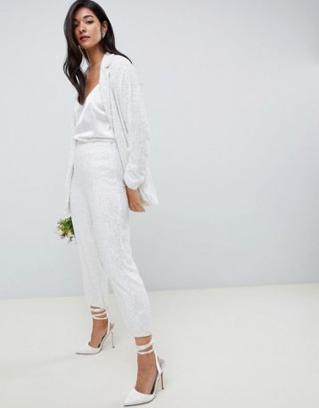ASOS EDITION embellished trouser White