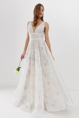 Bronx & Banco Emily exclusive embellished bridal gown, Ivory