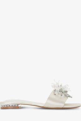 Dune Bridal Collection Newlywed Embellished Slide Sandals Ivory