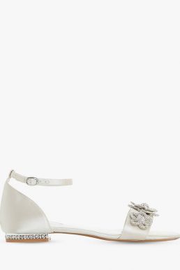 Dune Bridal Collection Noted Embellished Sandals Ivory