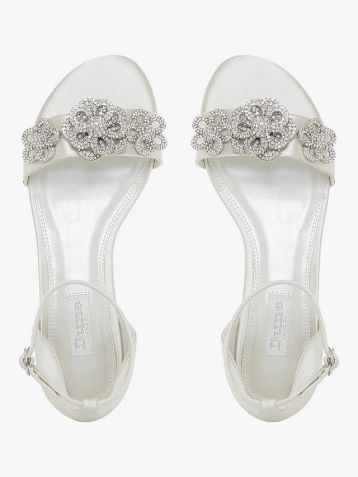 Dune Bridal Collection Noted Embellished Sandals Ivory