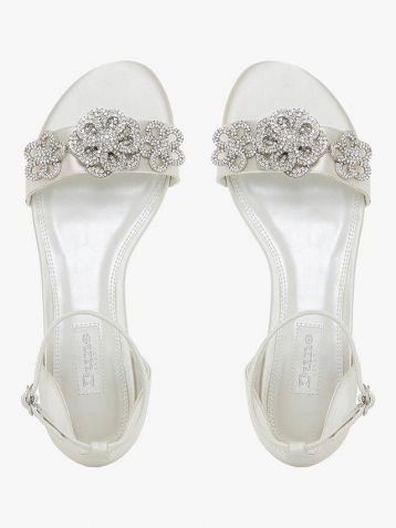 Dune Bridal Collection Noted Embellished Sandals Ivory