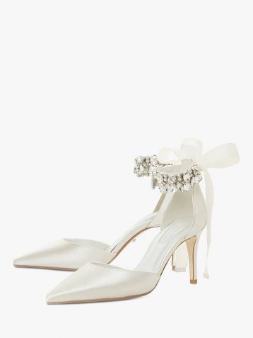 Dune Church Bridal Collection Stiletto Heel Court Shoes Ivory Satin