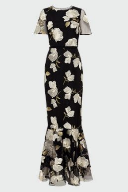 Phase Eight Christine Embroidered Flower Maxi Dress Black White
