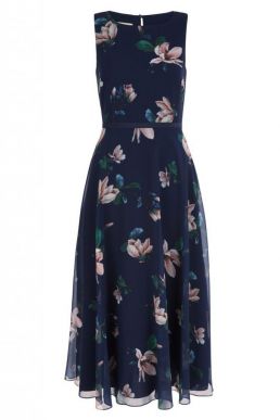 Hobbs Carly Floral Print Dress Navy Multi