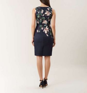 Hobbs Moira floral shift dress, navy/multi - Image 3