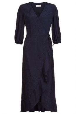 Hobbs Sara Sleeve Wrap Dress Navy