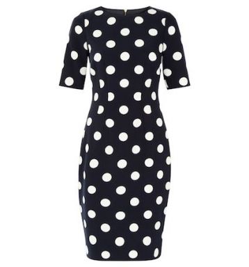 Hobbs Astraea Spot Shift Dress Navy Ivory