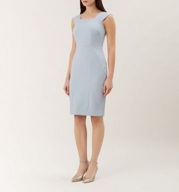 Hobbs Harper Shift Dress Pale Blue