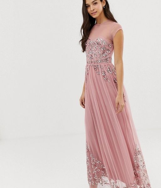 pink embellished dress