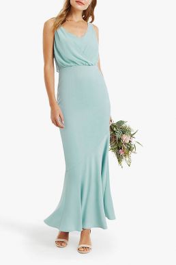 Oasis Emily Bow Back Bridesmaid Maxi Dress Pale Green