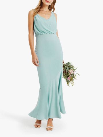 Oasis Emily Bow Back Bridesmaid Maxi Dress Pale Green