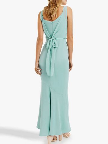 Oasis Emily Bow Back Bridesmaid Maxi Dress Pale Green