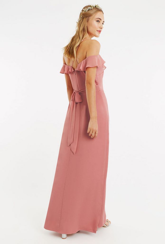 Oasis ruffle satin maxi dress deals